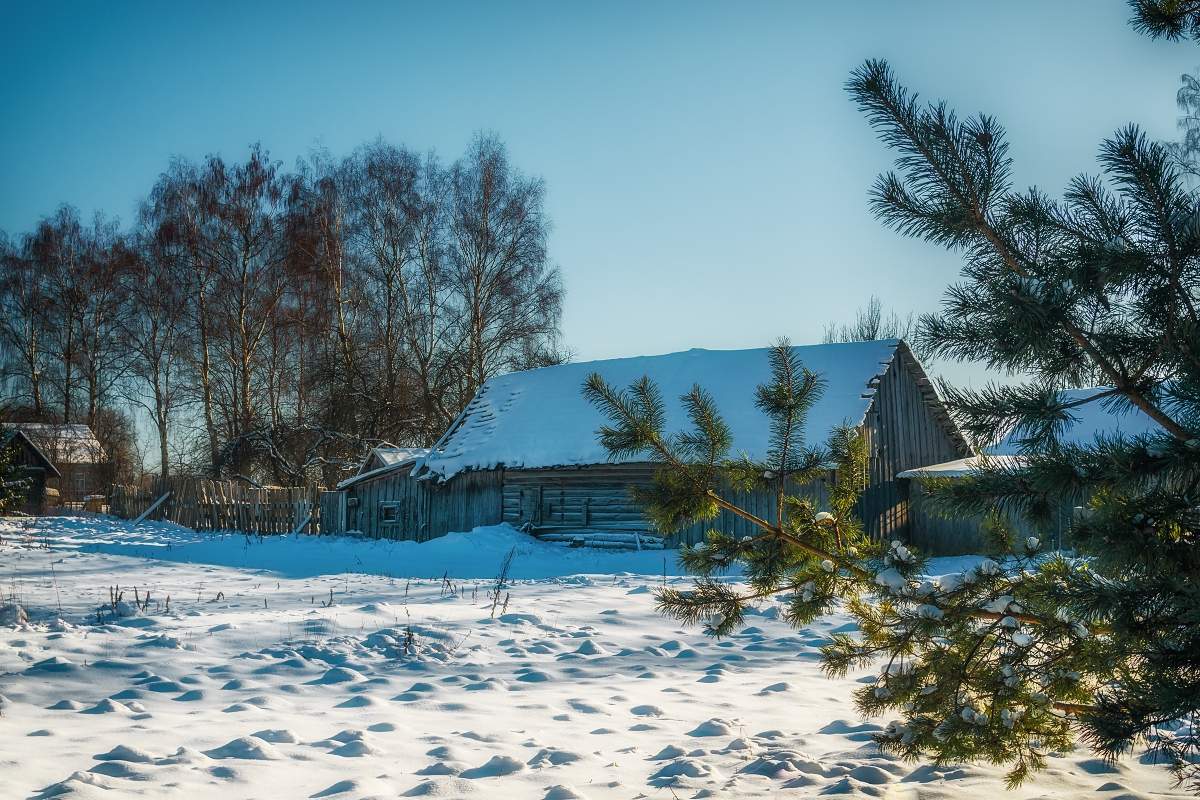 Фото зима в русской деревне