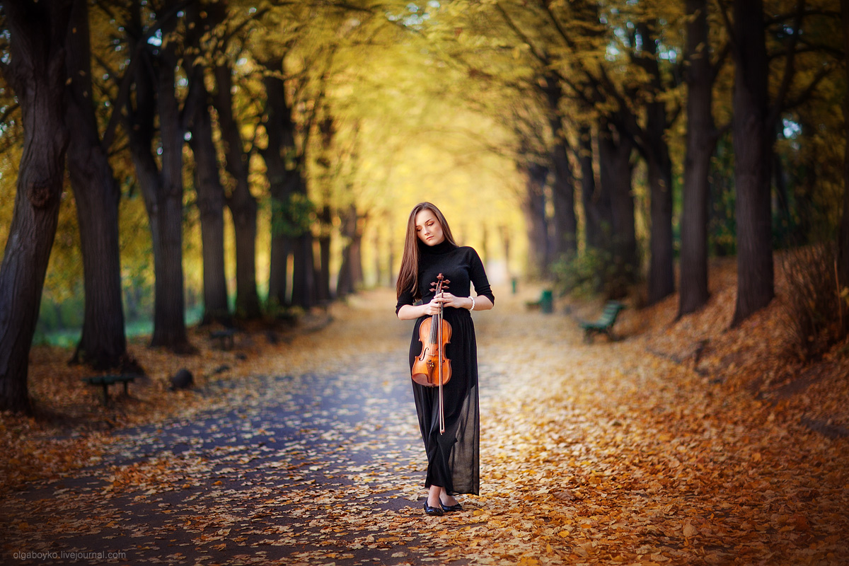 Осенний фотосет со скрипкой