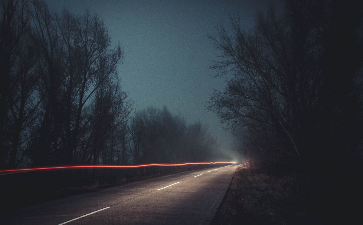 Дорога туман ночь