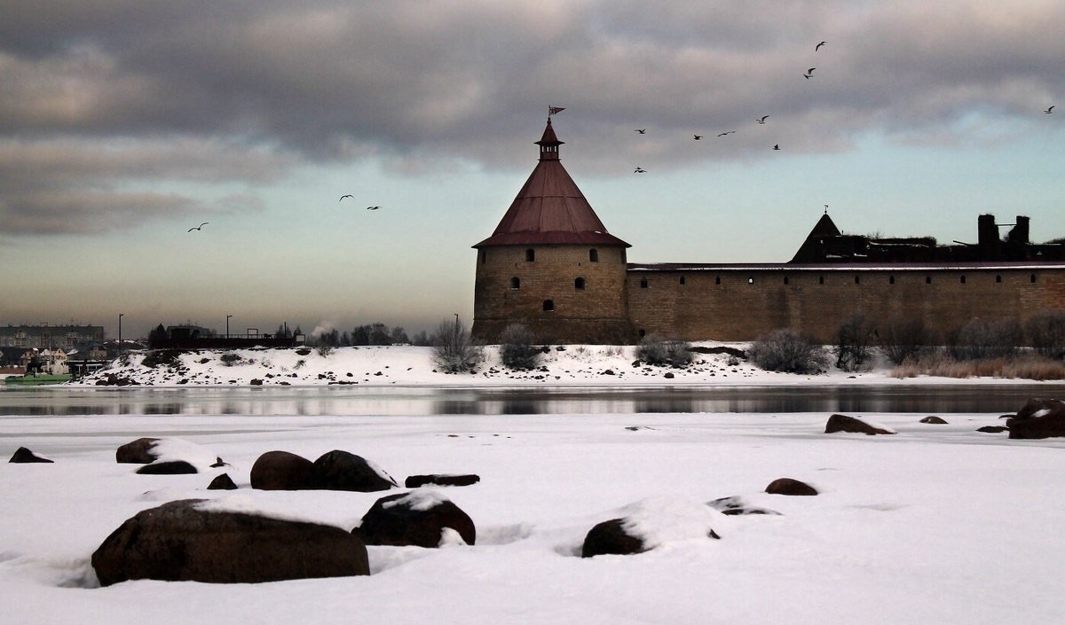 Крепость орешек Шлиссельбургская крепость зимой