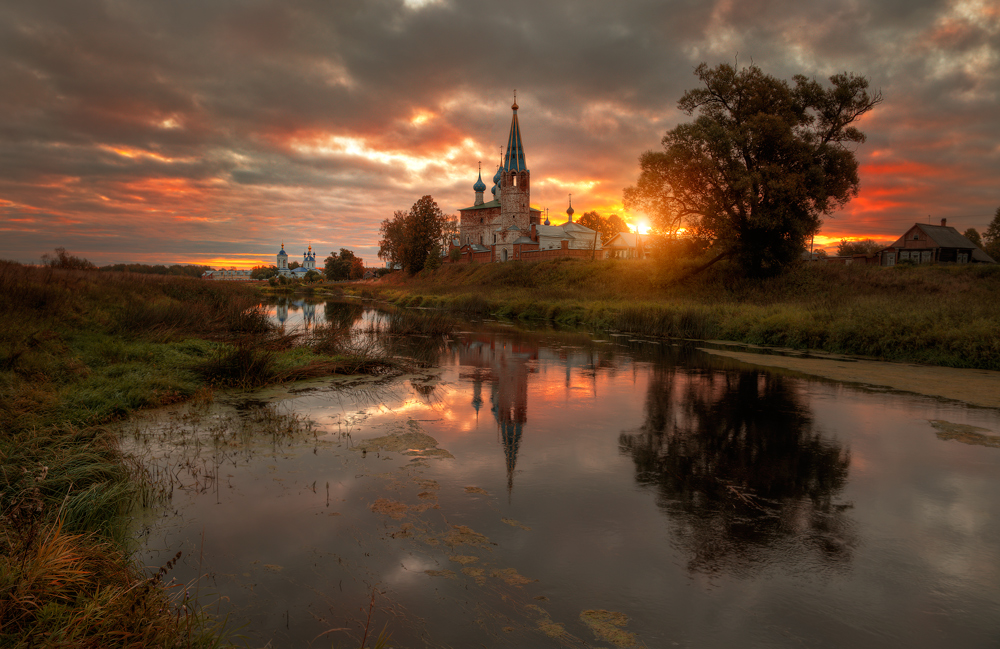 Село Дунилово Ивановская область зима закат