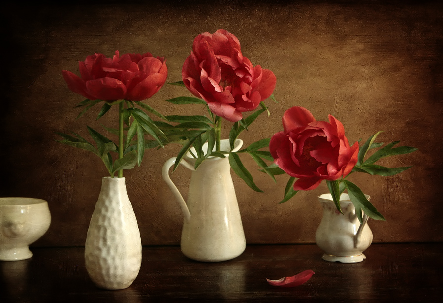 Три пиона / Утренним солнцем давно Чуткий мой сон озарён Дрогнули вежды ...