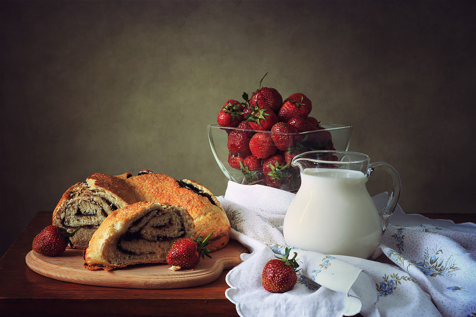 Фото чай с молоком и пирогами