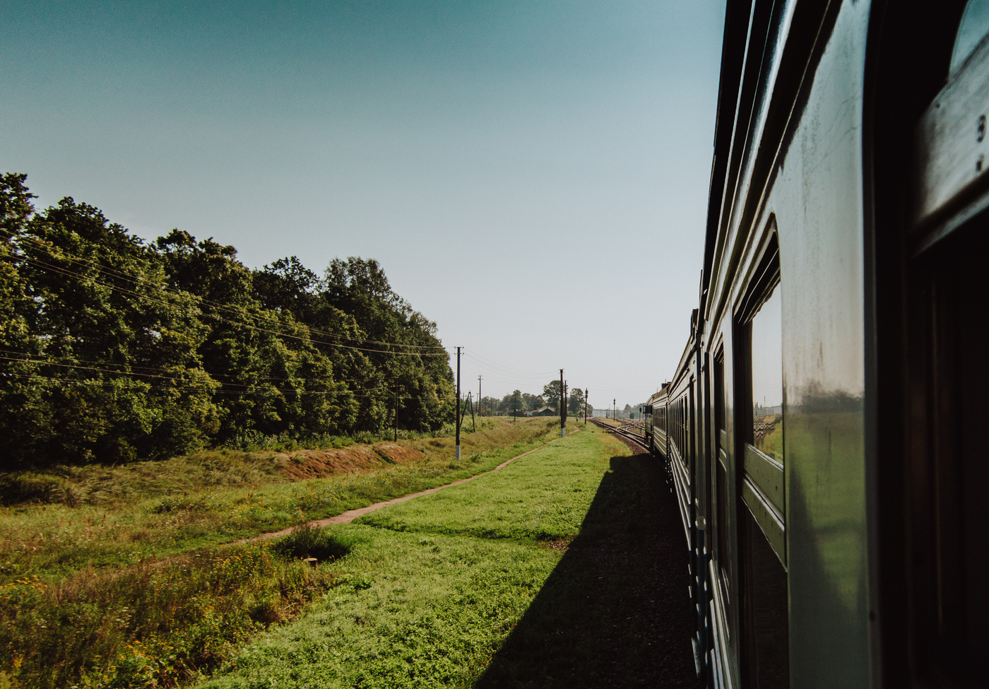 Фото с поезда с окна летом