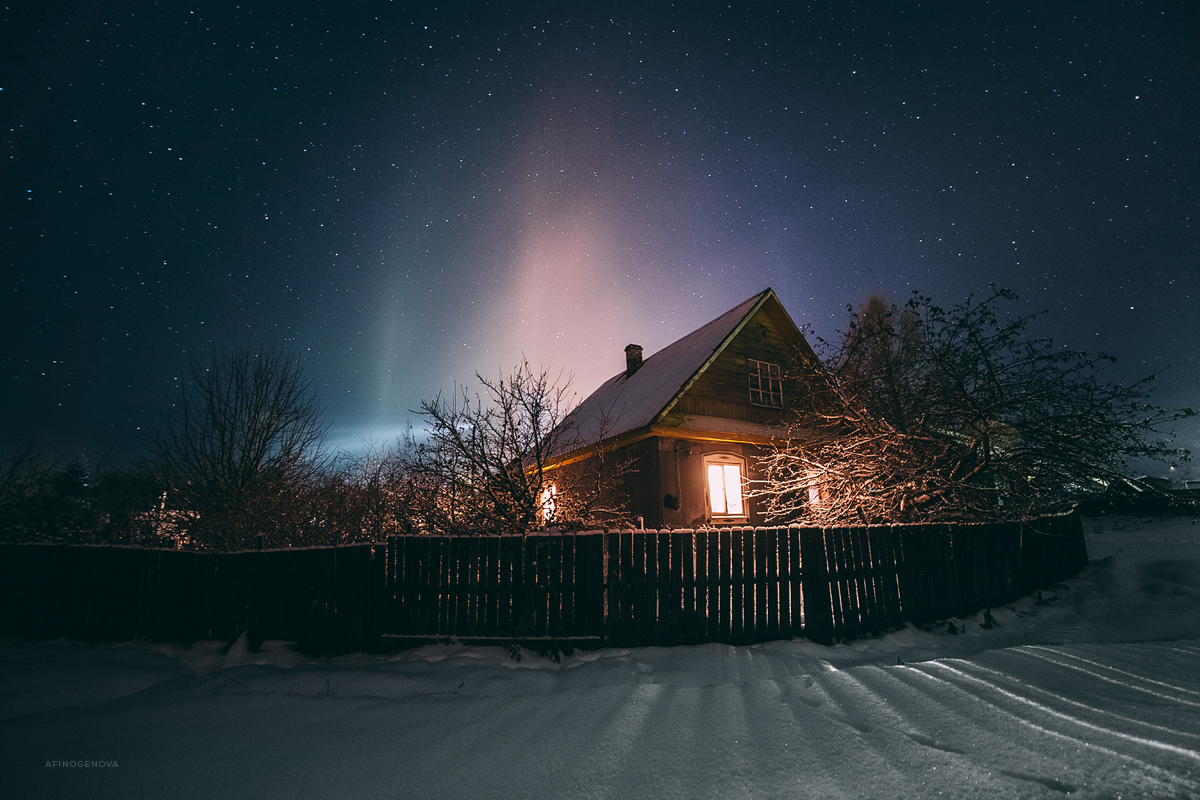 Фото ночь в деревне