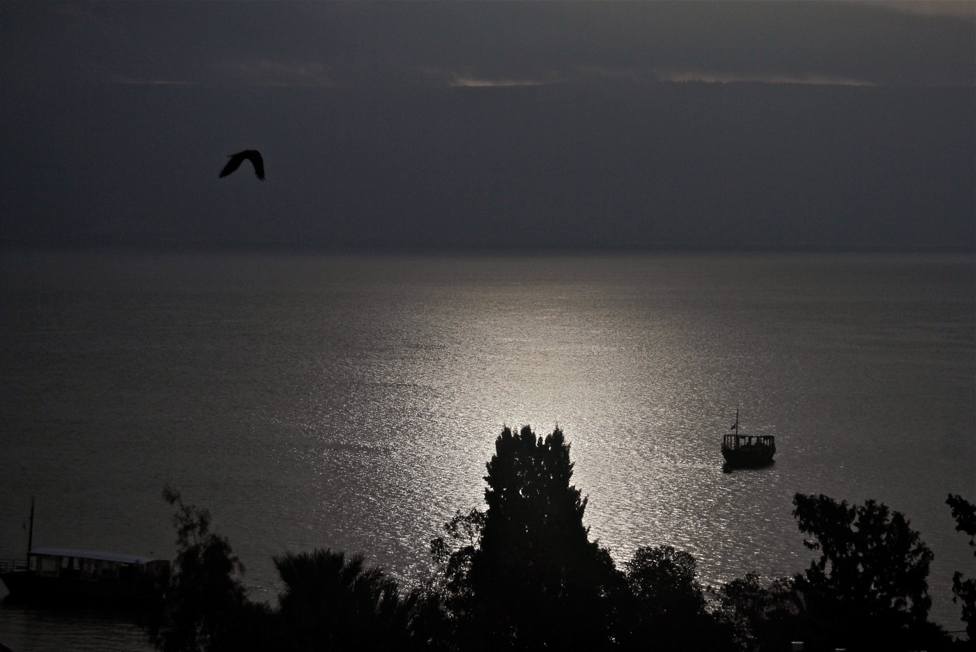 Озеро Израиль Кинерет закат