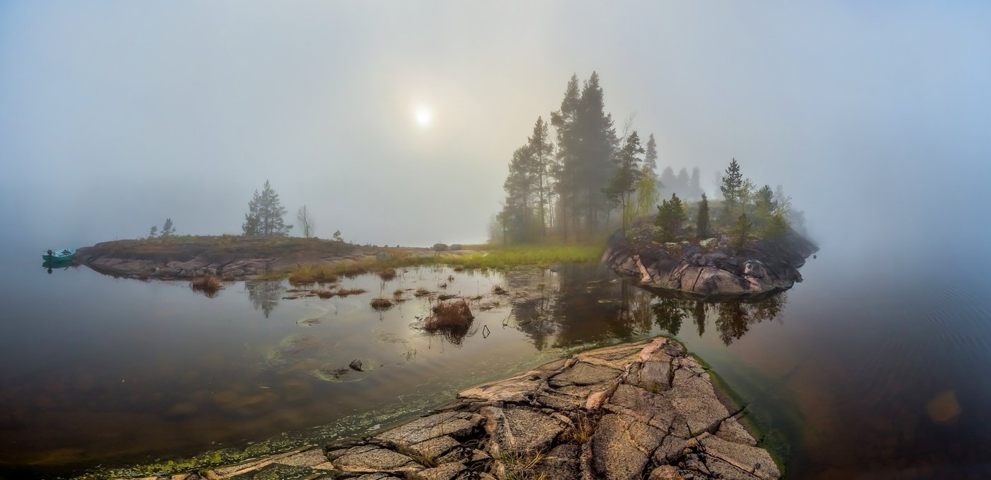 Ладожские шхеры туман