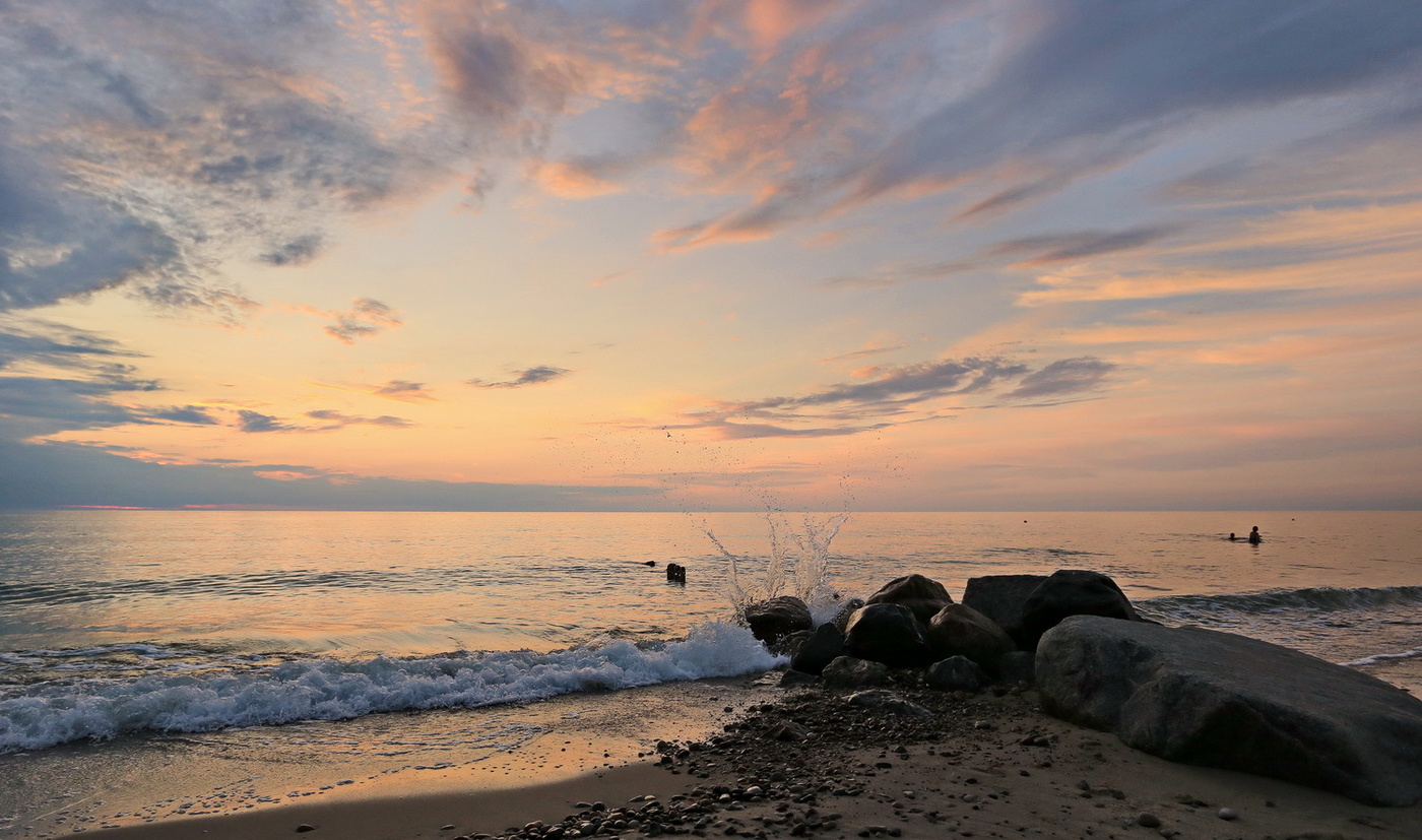 Пляж сковородка Балтийское море Зеленоградск