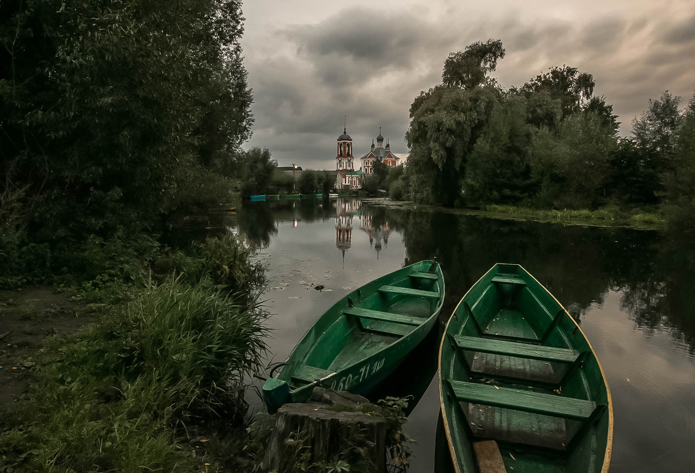 Пейзаж с лодками Переславль Залесский