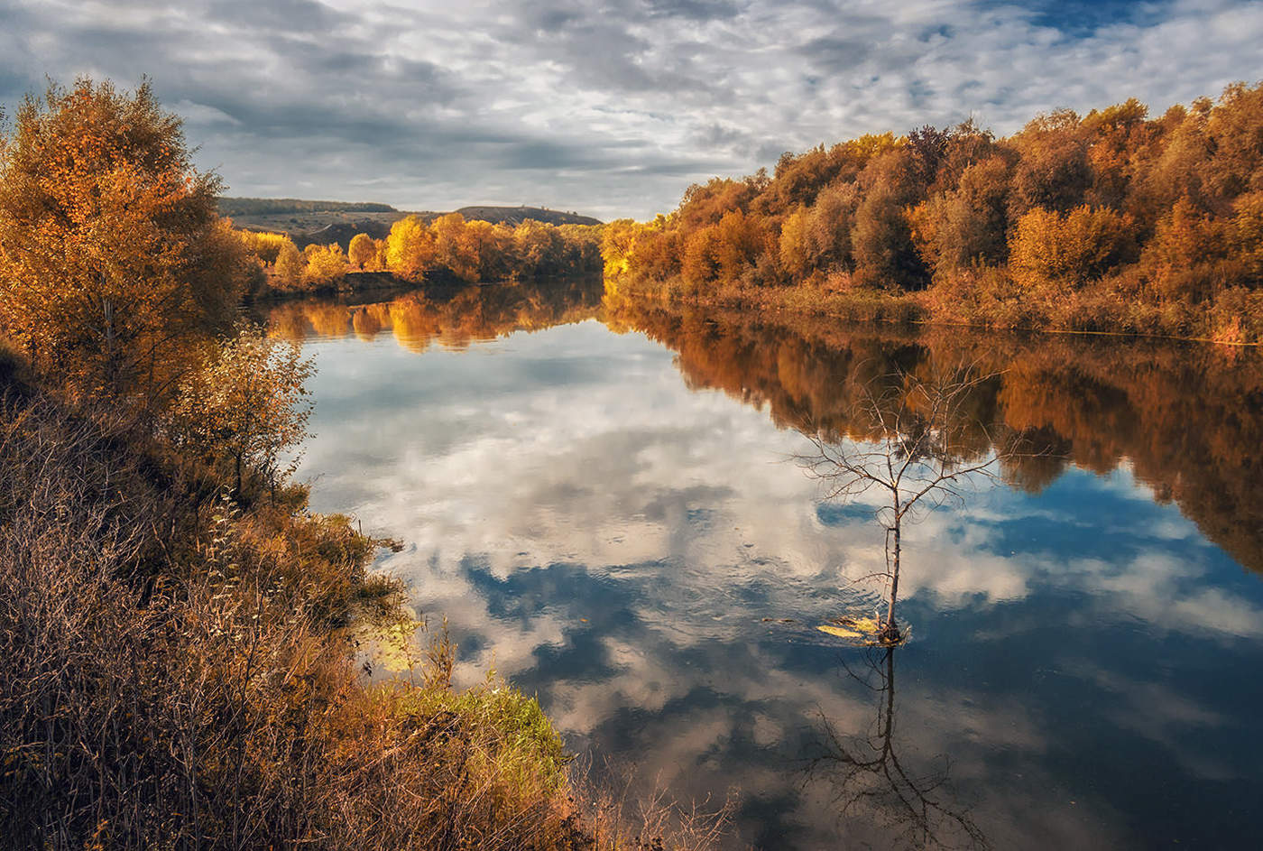 Река Северский Донец осень