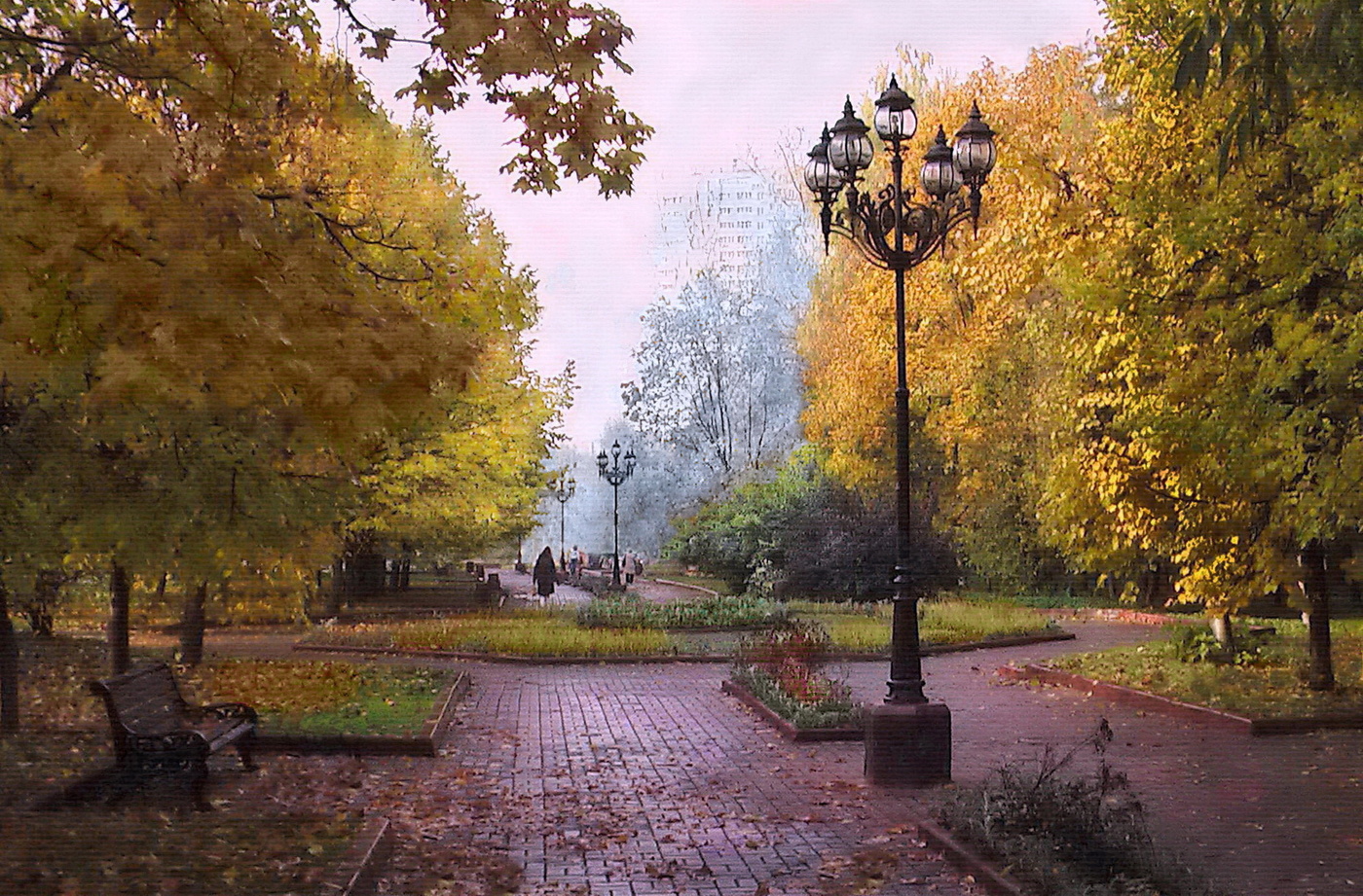 Парк осень Тверской бульвар
