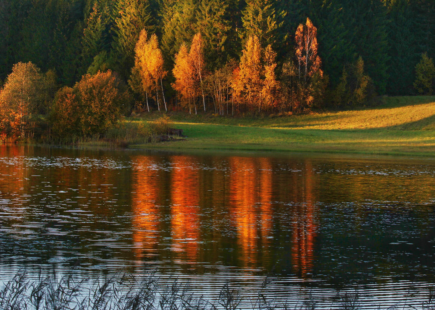 Осенний вечер на озере