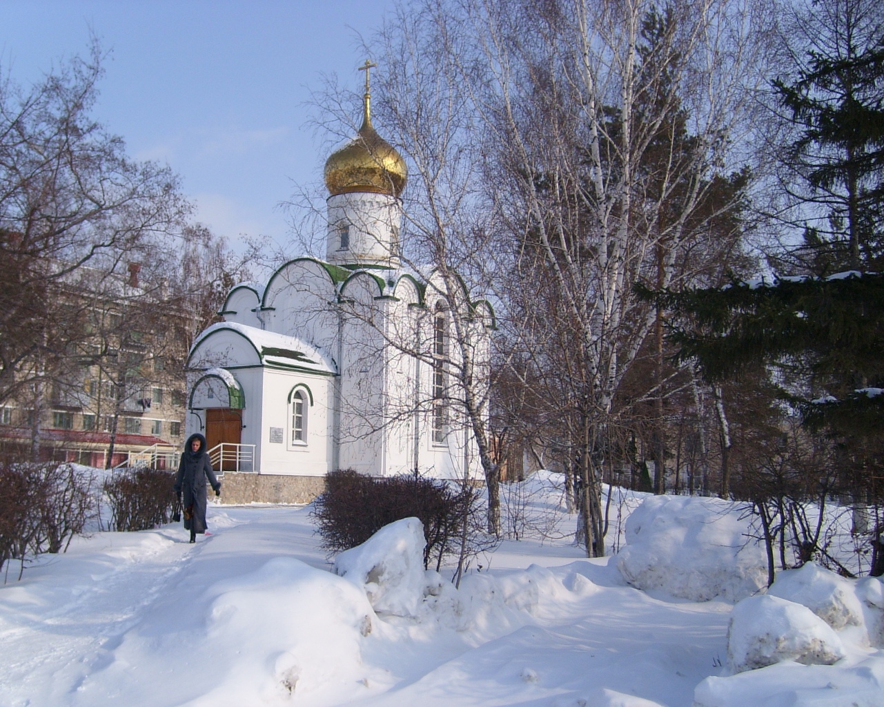 Часовня Новосибирск зимой