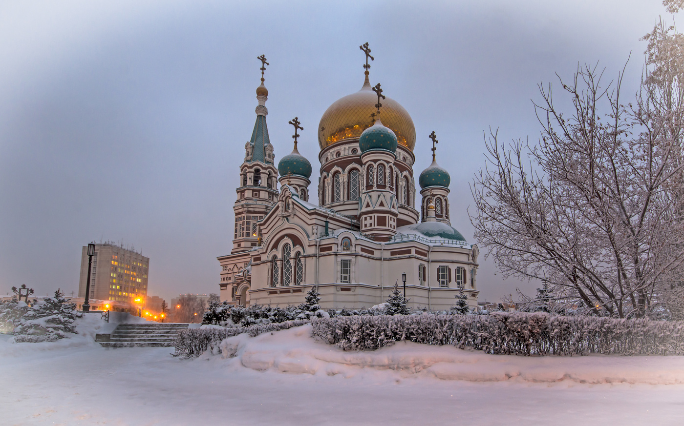 Зимний храм Успения Пресвятой Богородицы зима