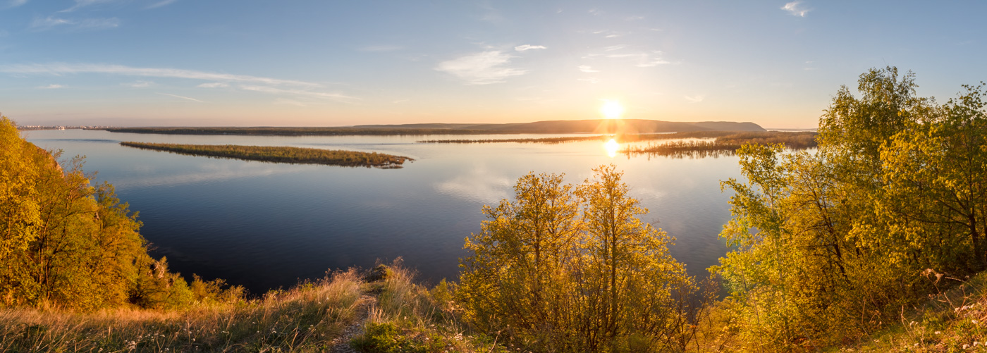 Волга река Самара осень