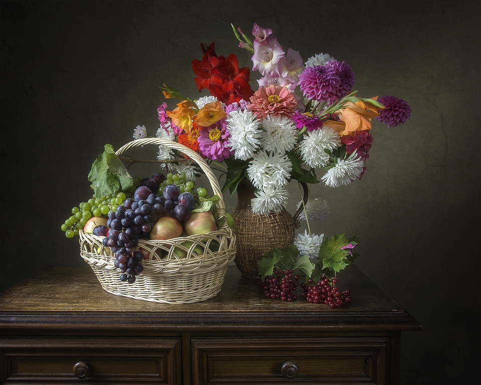 Натюрморты фото натюрморты с цветами и фруктами фото