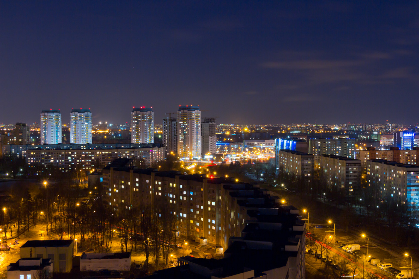 Город Минск ночью