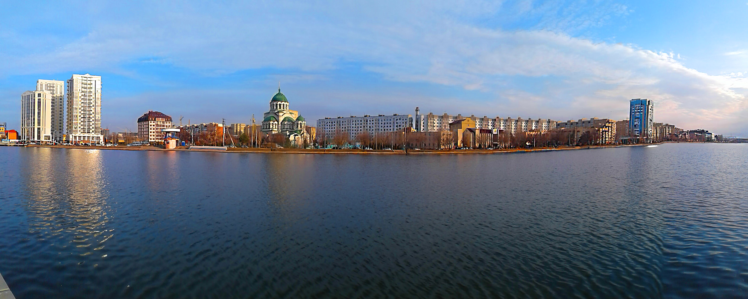 Набережная Приволжского Затона Астрахань панорама