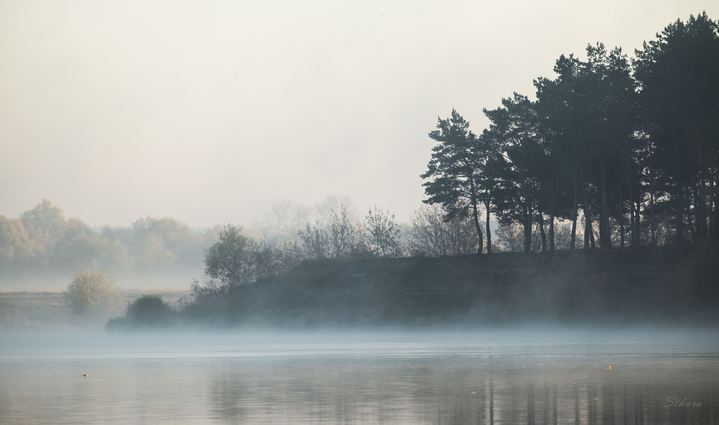 Река Англия туман