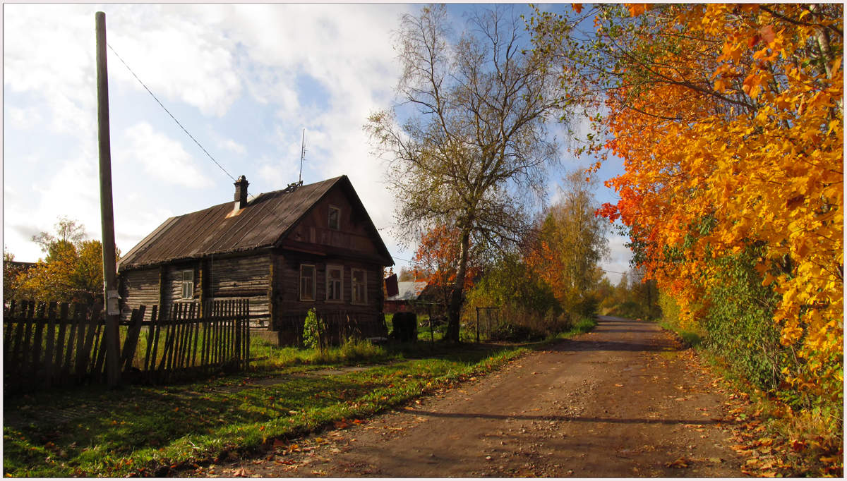Дом на осенней улице. Деревня осенью. Деревенская улочка. Красивая улица в деревне. Осень дом.