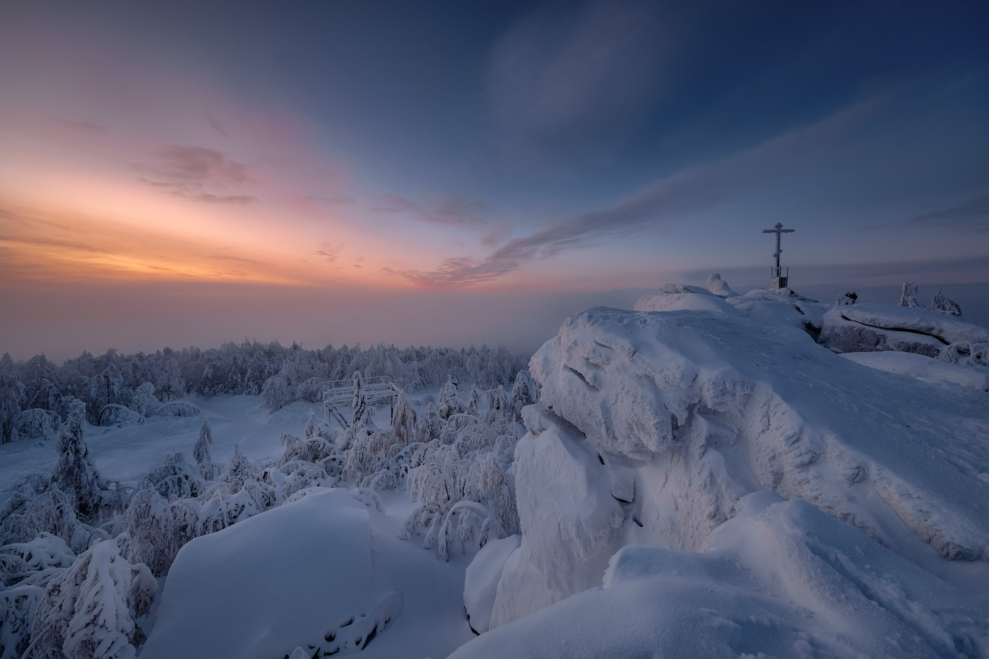 Гора крестовая Губаха зимой