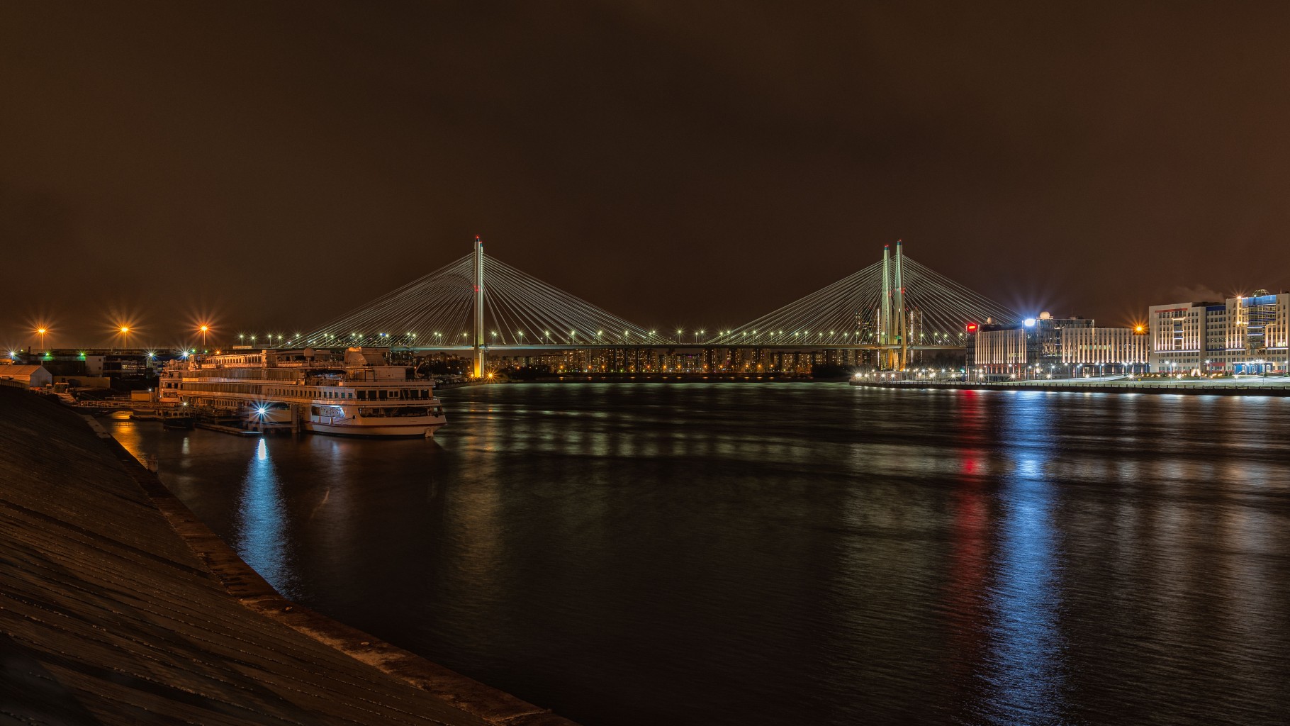 Благовещенский Обуховский мост ночью