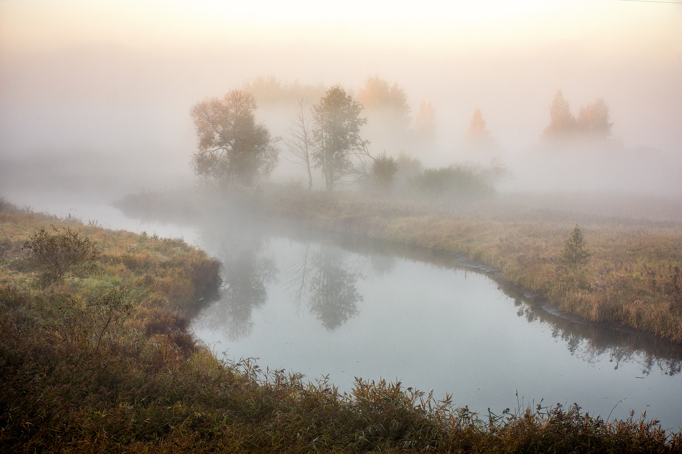 Река Елена туман