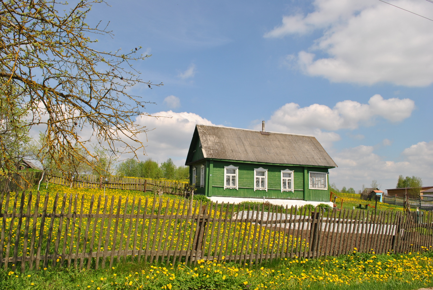 Дом в деревне весной фото